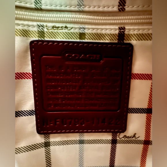 Coach Bleeker Bucket Bag In Burgundy with Tattersall Lining - Picture 2 of 10